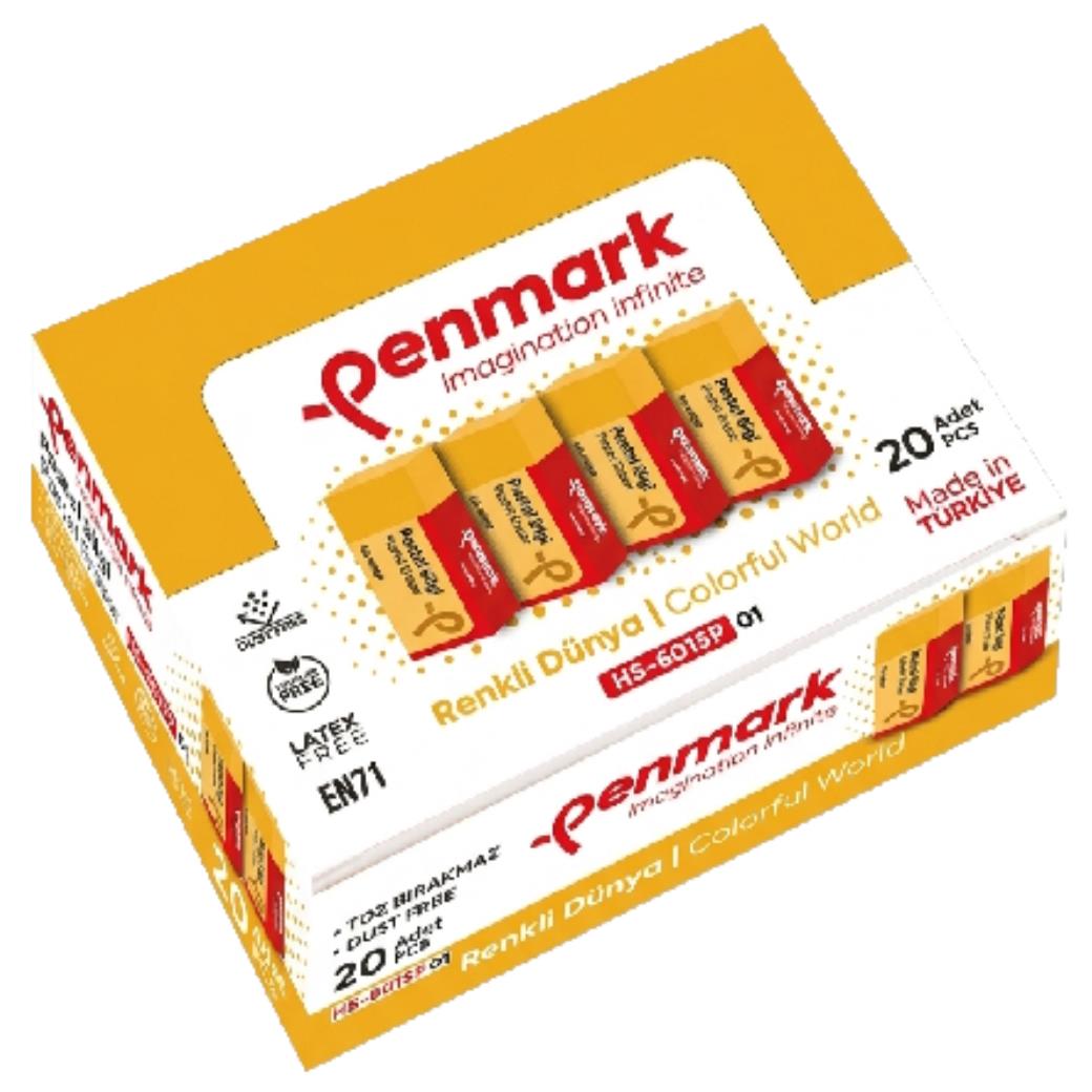 Penmark Pastel Sarı Silgi 20li Kutu