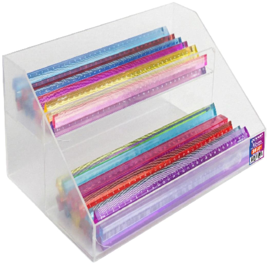 Penmark Akrilik Üçgen 30 Cm Cetvel 36lı Stand