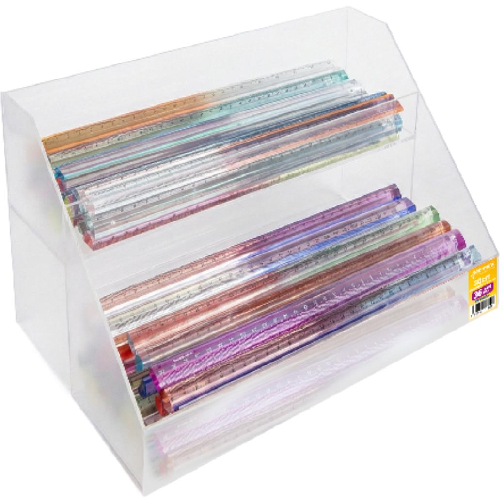 Penmark Akrilik Yarım Daire 30 Cm Cetvel 36lı Stand