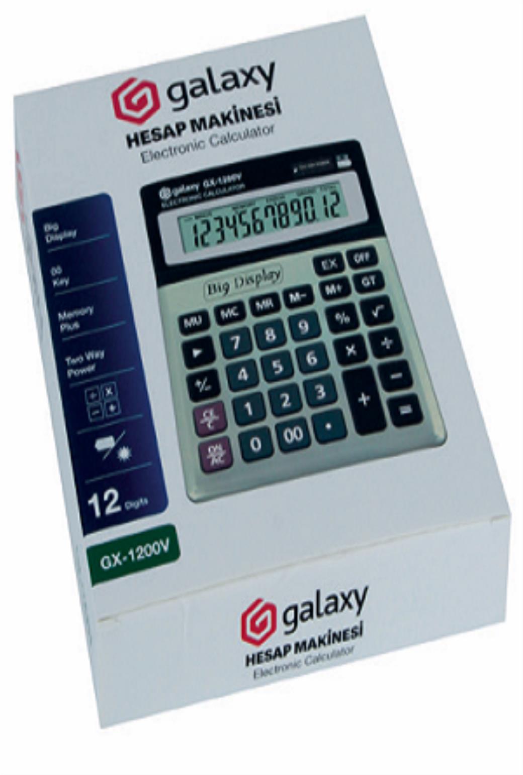 Fixpoint Galaxy Hesap Makinesi Büyük Boy Gri 12 Digits