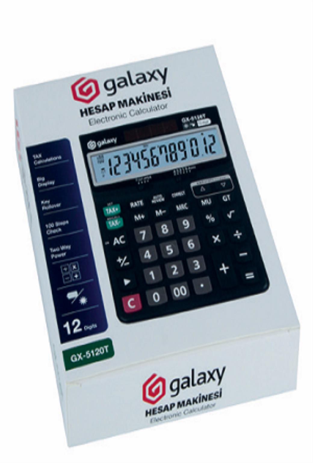 Fixpoint Galaxy Hesap Makinesi Büyük Boy Siyah 12 Digits