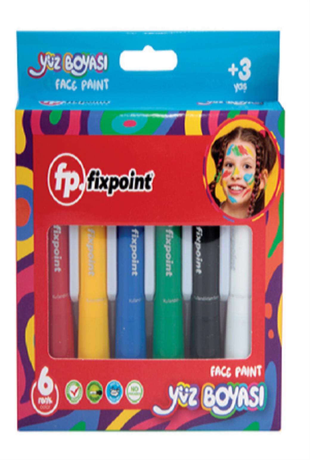 Fixpoint Yüz Boyası 6 Renk (12 Adet)