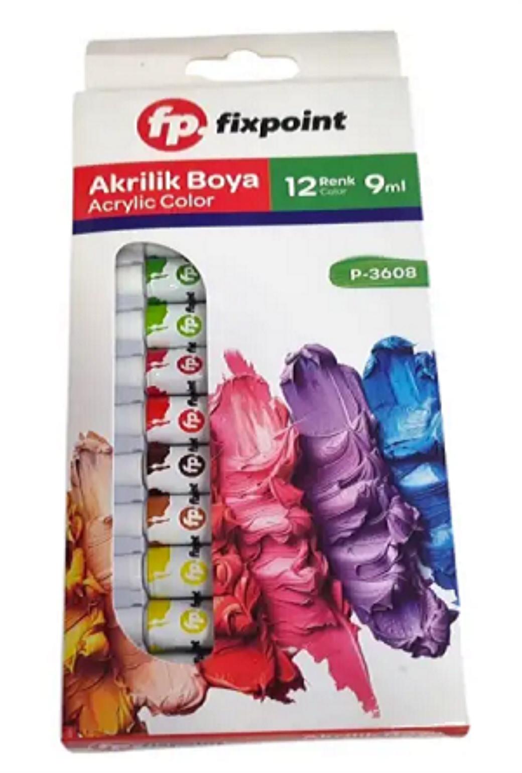 Fixpoint Akrilik Boya 12 Renk 9 ml (12 Adet)