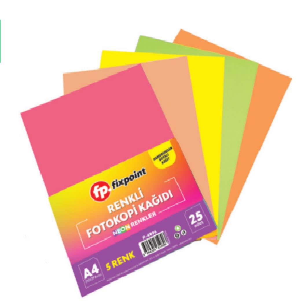 Fixpoint Fotokopi Kağıdı Neon 5 Renk (25 Adet)