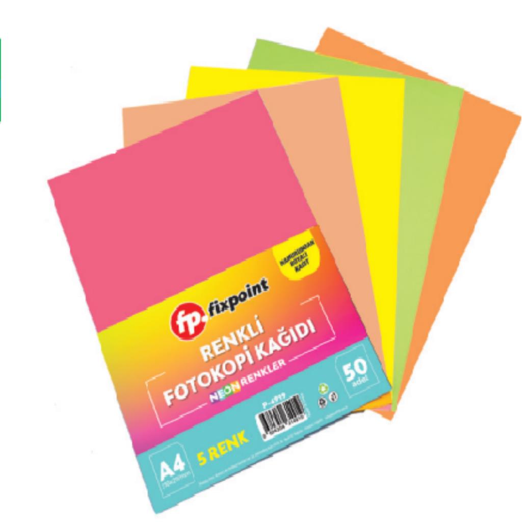 Fixpoint Fotokopi Kağıdı Neon 5 Renk (50 Adet)