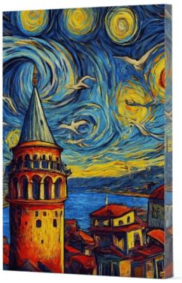 Van Gogh 5 - Galata Çizgili Yan Boyamalı Defter