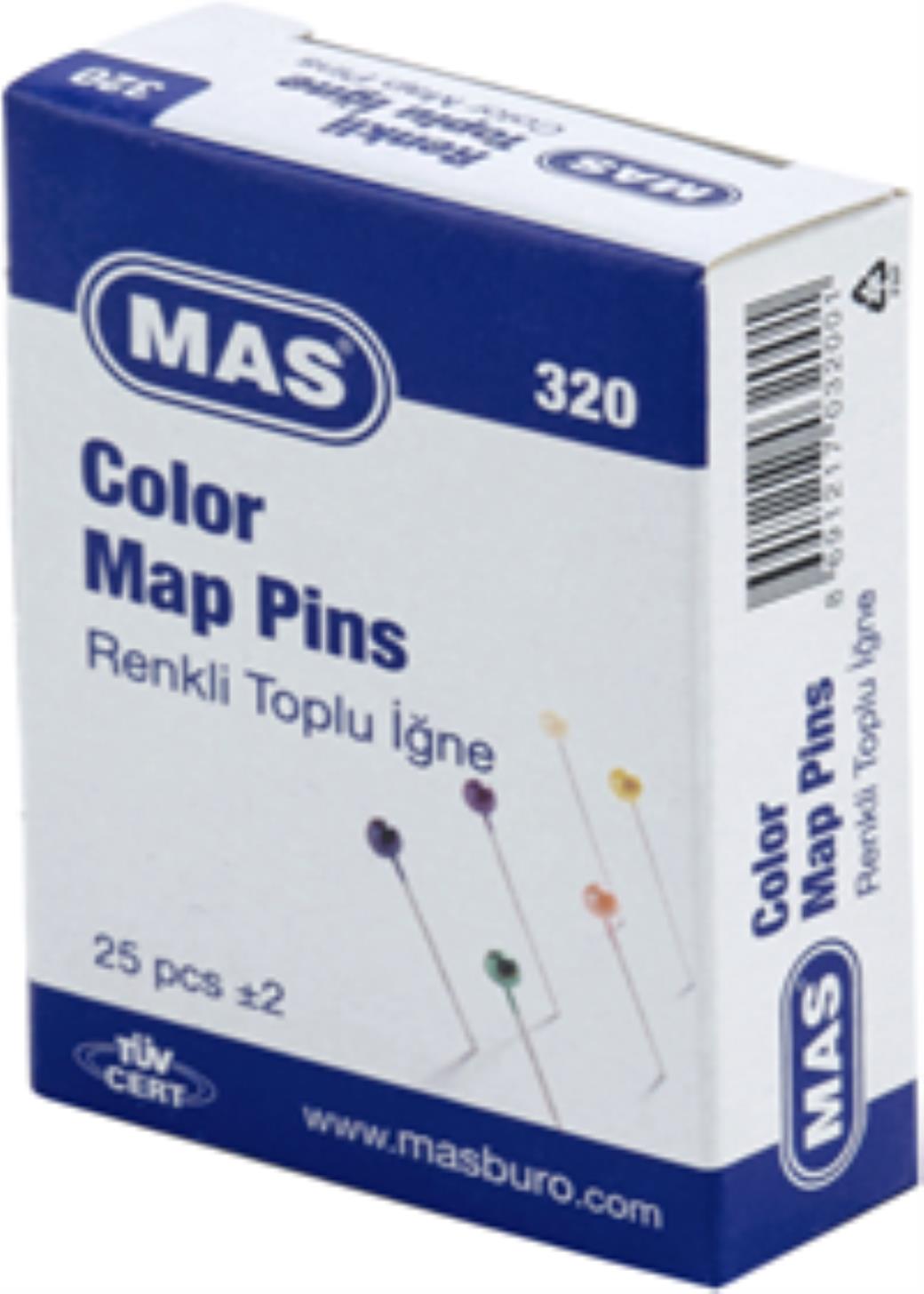 Mas Renkli Başlı Toplu İğne 32 mm (36 Adet)