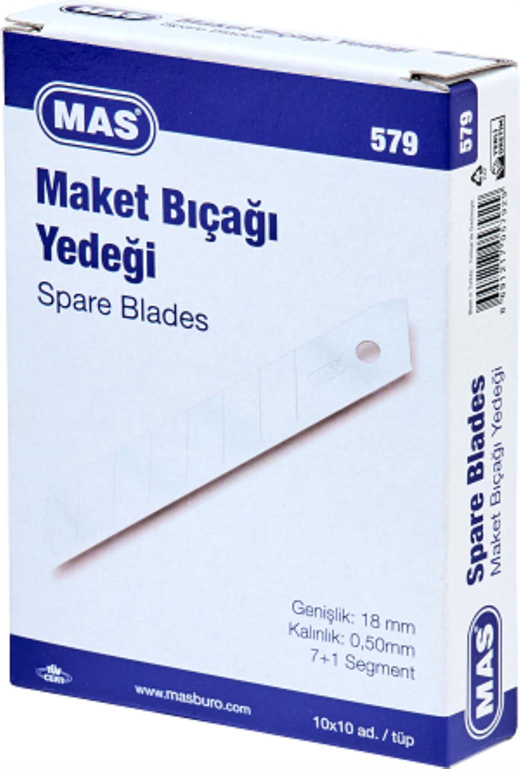Mas Maket Bıçağı Yedeği 10lu Tüp (10 Adet)