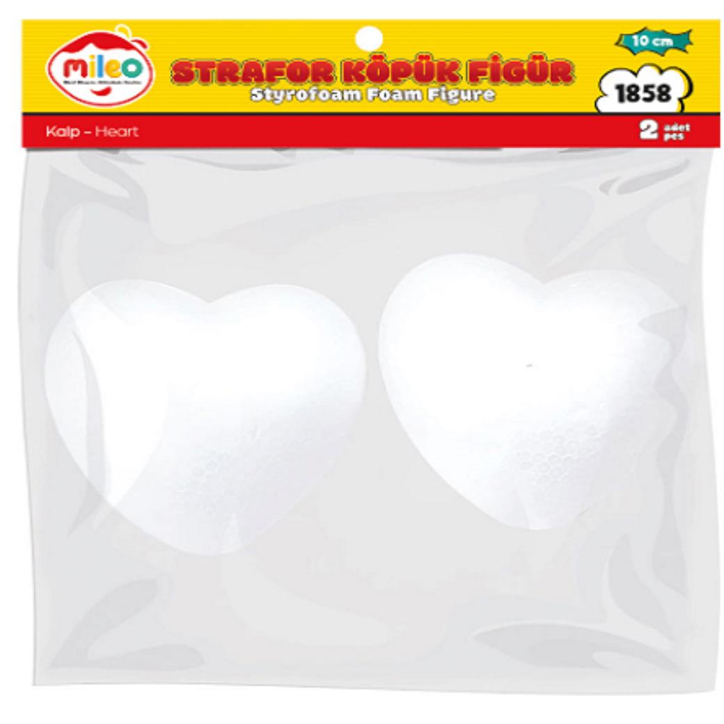 Mileo Strafor Köpük Figür Kalp 10cm (2li Paket)