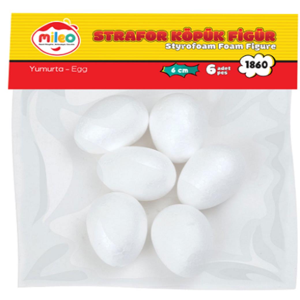 Mileo Strafor Köpük Figür Yumurta 6cm (6lı Paket)