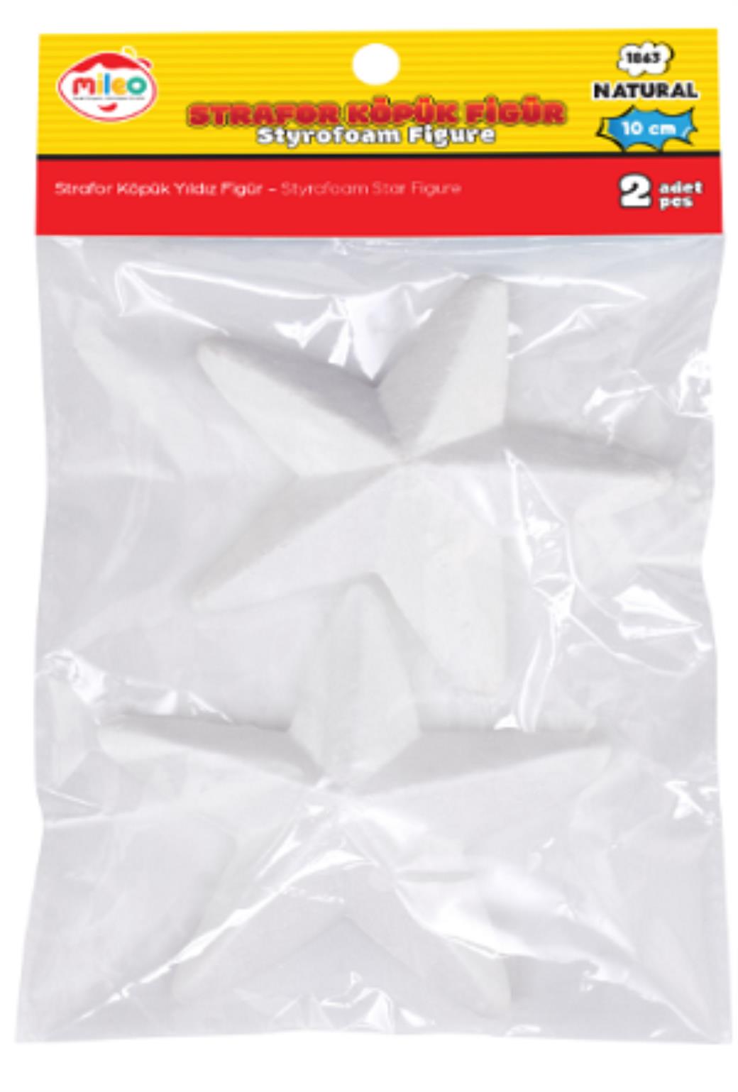 Mileo Strafor Köpük Figür Yıldız 10cm (2li Paket)