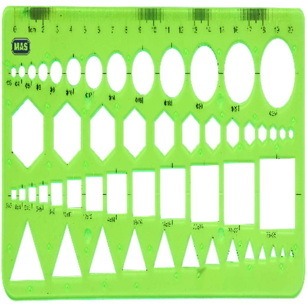 Mas Geometrik Şekiller Şablonu Plastik (20 Adet)