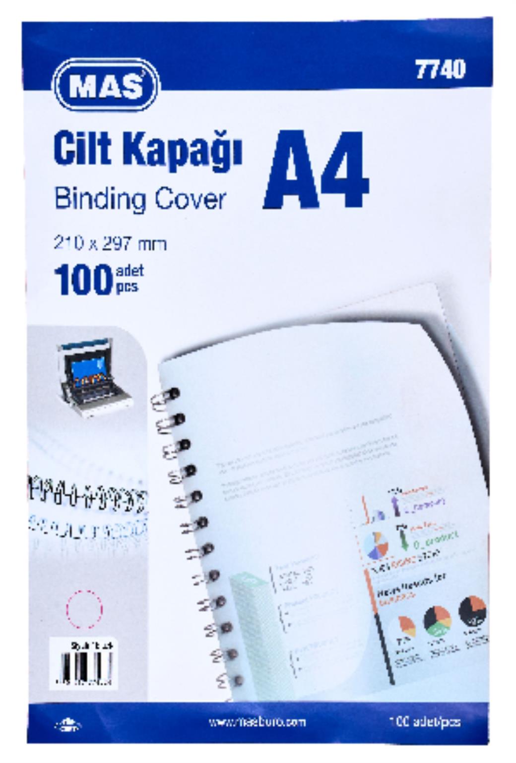 Mas Cilt Kapağı A4 Beyaz (100lü Paket)