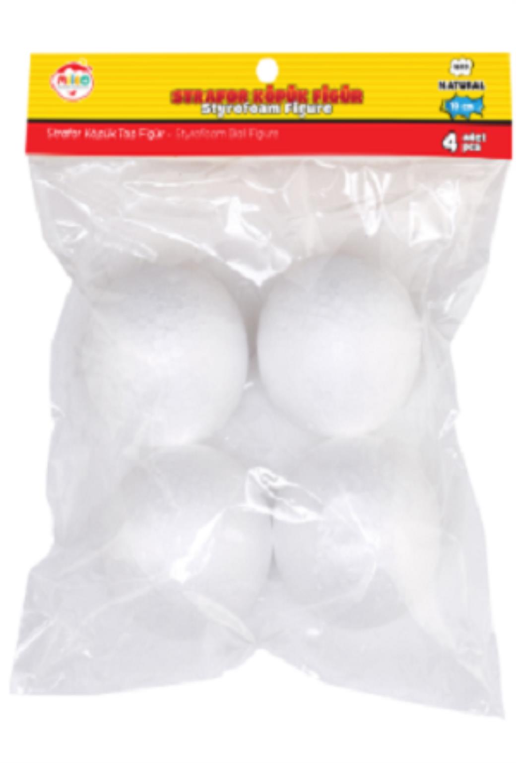 Mileo Strafor Köpük Figür Top 10cm (4lü Paket)