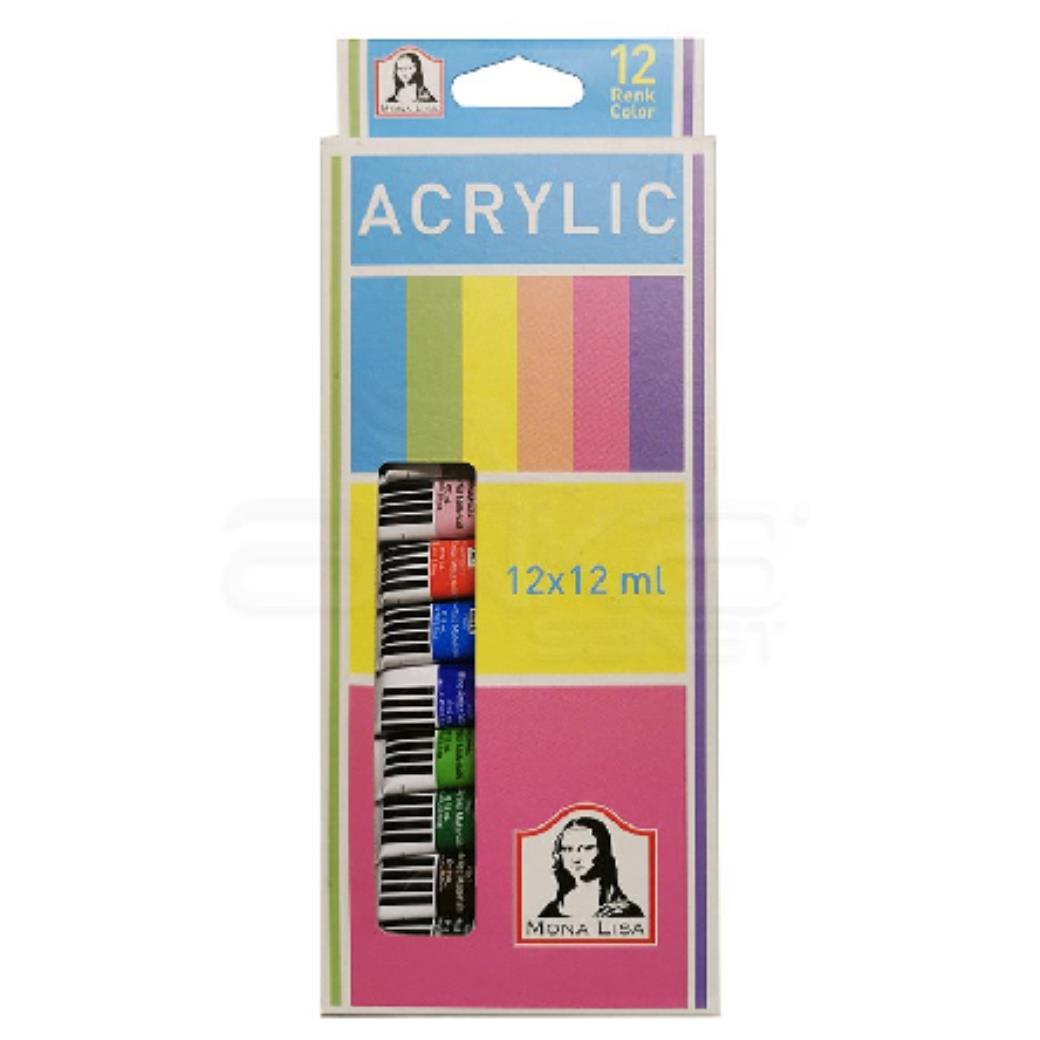 Südor Monalisa Akrilik Boya 12 Renk 12 ml Tüp (12 Adet)