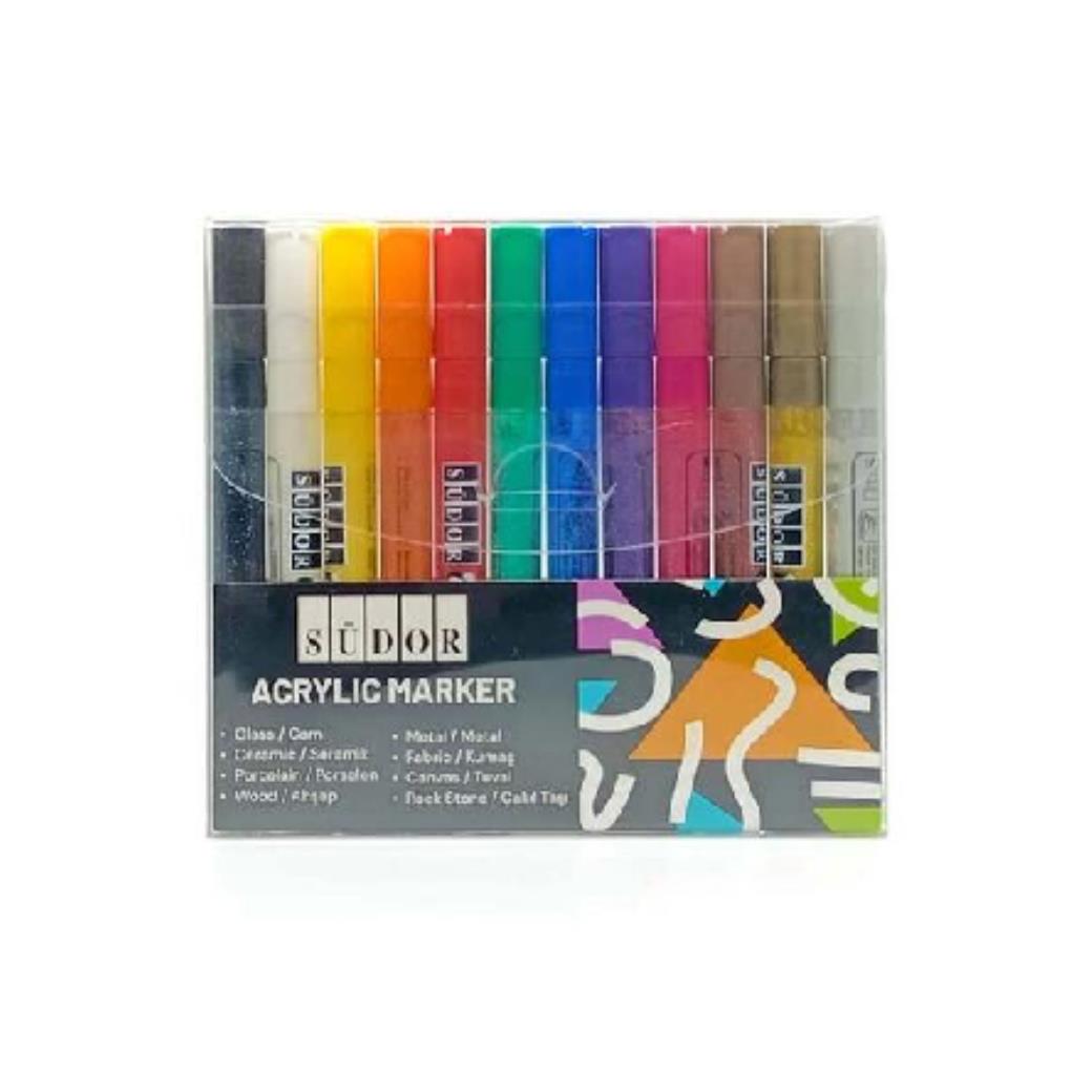 Südor Monalisa Akrilik Marker 12 Renk 3mm