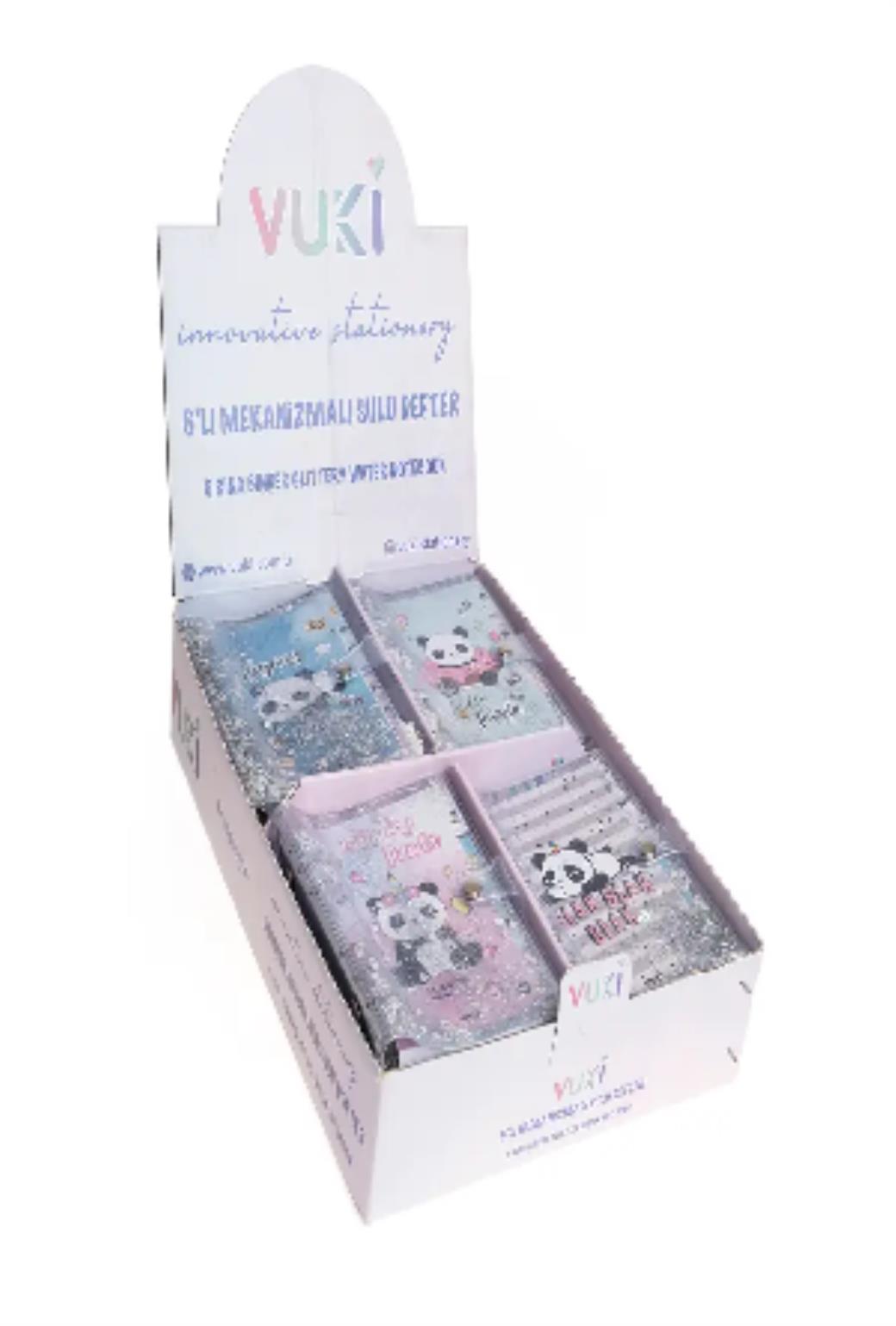 Vuki 6lı Mekanizm Sulu Defter (Panda) 4/S