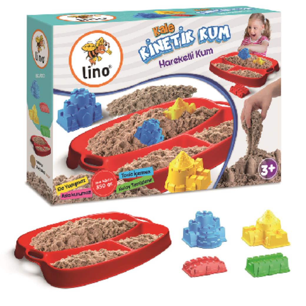 Lino Kinetik Kum Seti Kale Temalı (350gr Kum+Tepsi+4 Kalıp)