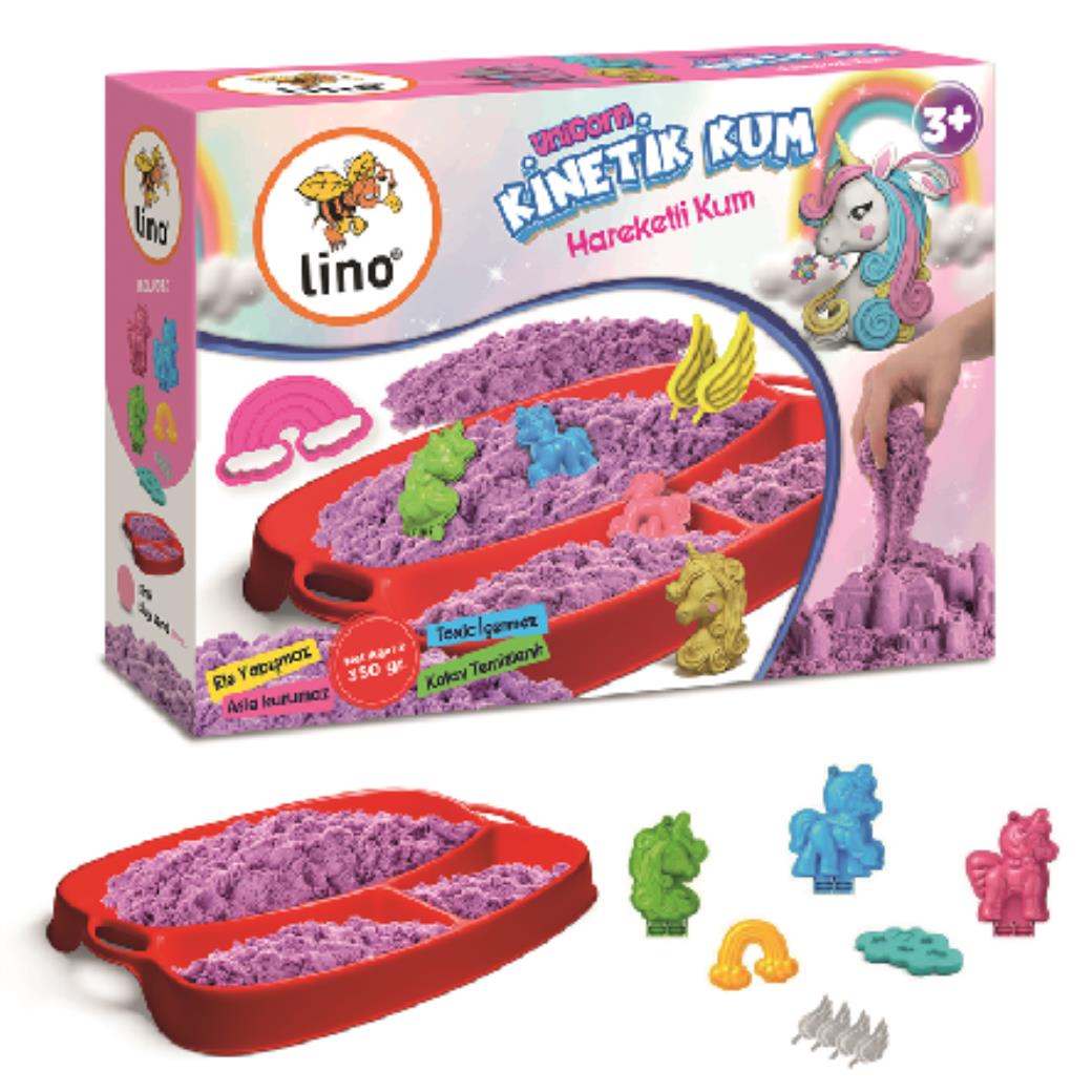 Lino Kinetik Kum Seti Unicorn (350gr Kum+Tepsi+6 Kalıp)
