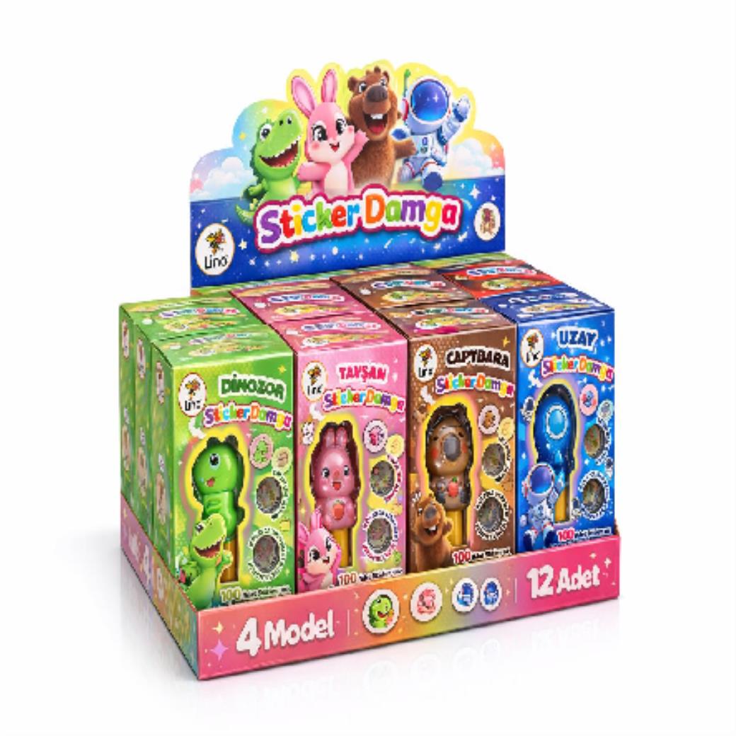 Lino Sticker Damga Karışık (12li Stand)
