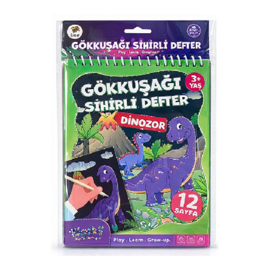 Lino Gökkuşağı Sihirli Defter Dinozor