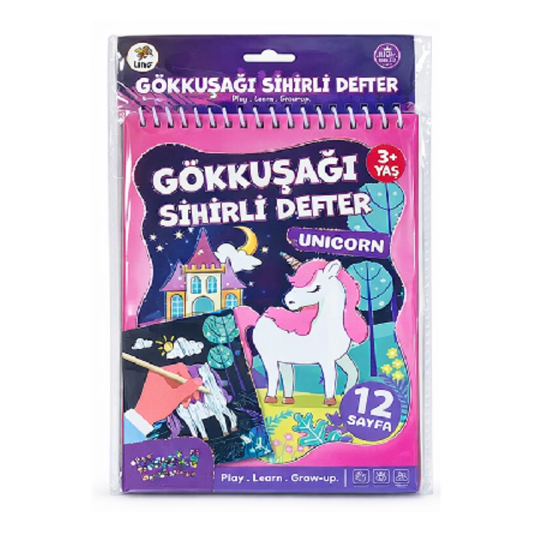 Lino Gökkuşağı Sihirli Defter Unicorn