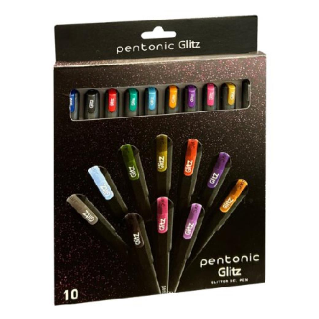 Pentonic Glizt Simli Jel Kalem 10lu Blister Set (Karışık Renk)