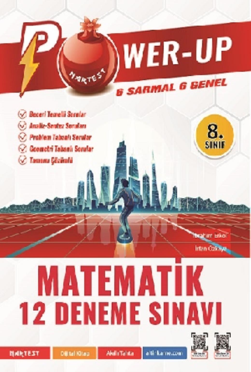 Nartest 8.Sınıf Power-up Matematik 12 Deneme Sınavı Kırmızı