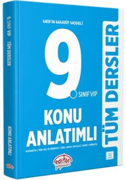 Editör 9. Sınıf VIP Tüm Dersler Konu Anlatımlı