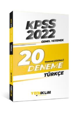Yediiklim 2022 KPSS Genel Yetenek Türkçe Tamamı Çözümlü 20 Deneme Sınavı (İADESİZ)