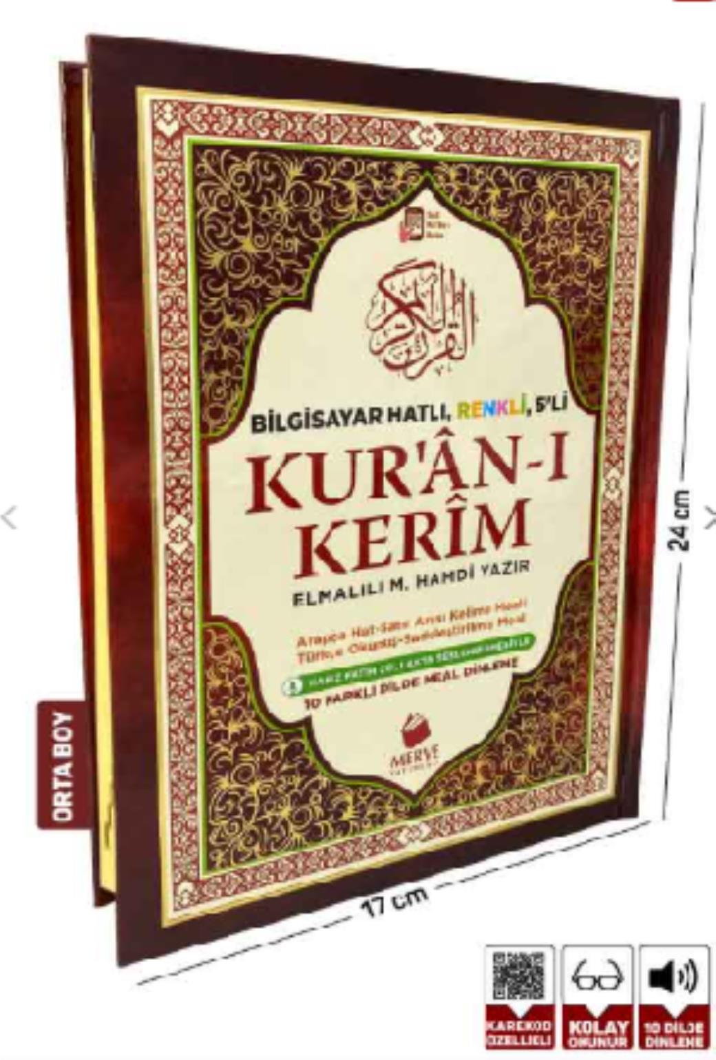 Merve Orta Boy 5li Özellikli Arapça Türkçe Satır Arası Okunuşlu