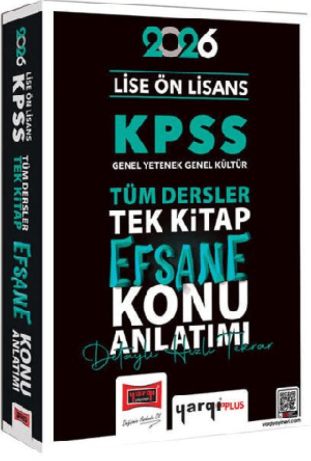 Yargı 2026 KPSS Lise Ön Lisans GK GY Tüm Dersler Tek Kitap Efsane Konu Anlatımı