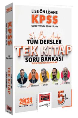 Yargı 2024 KPSS Lise Ön Lisans GK-GY 5Yüz Ekibi Tüm Dersler Tek Kitap Soru Bankası