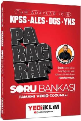 Yediiklim 2024 KPSS ALES DGS YKS Tüm Adaylar İçin Paragraf Soru Bankası Tamamı Video Çözümlü