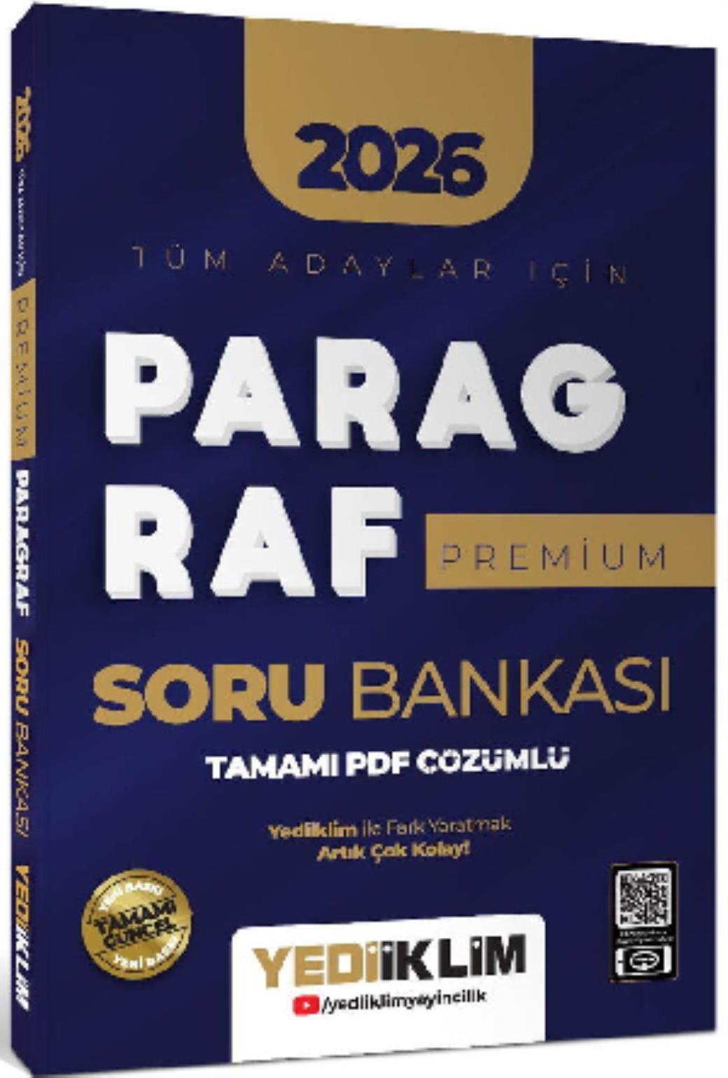 Yediiklim 2026 Tüm Adaylar İçin Paragraf Premium Serisi Tamamı PDF Çözümlü Soru Bankası