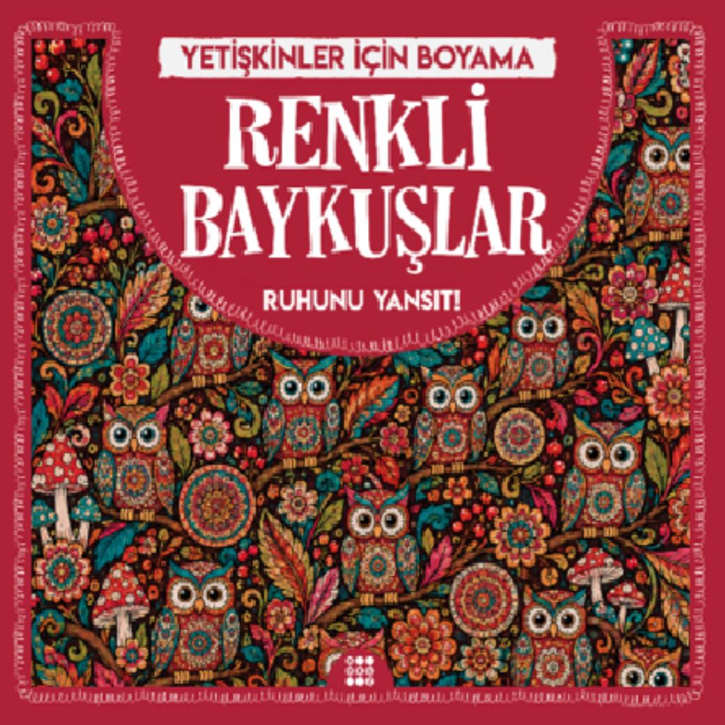 Renkli Baykuşlar Yetişkinler İçin Boyama