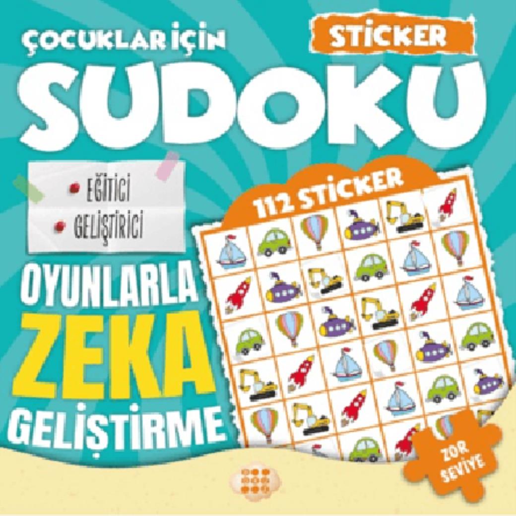 Çocuklar için Sudoku Sticker Hediyeli Zor Seviye 1