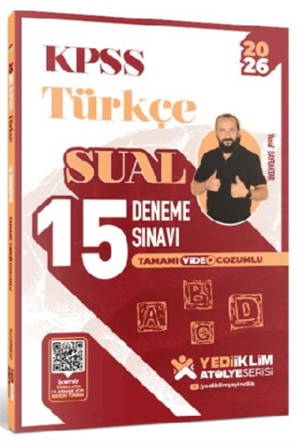 Yediiklim 2026 KPSS Atölye Serisi Türkçe Sual Tamamı Video Çözümlü 15 Deneme Sınavı