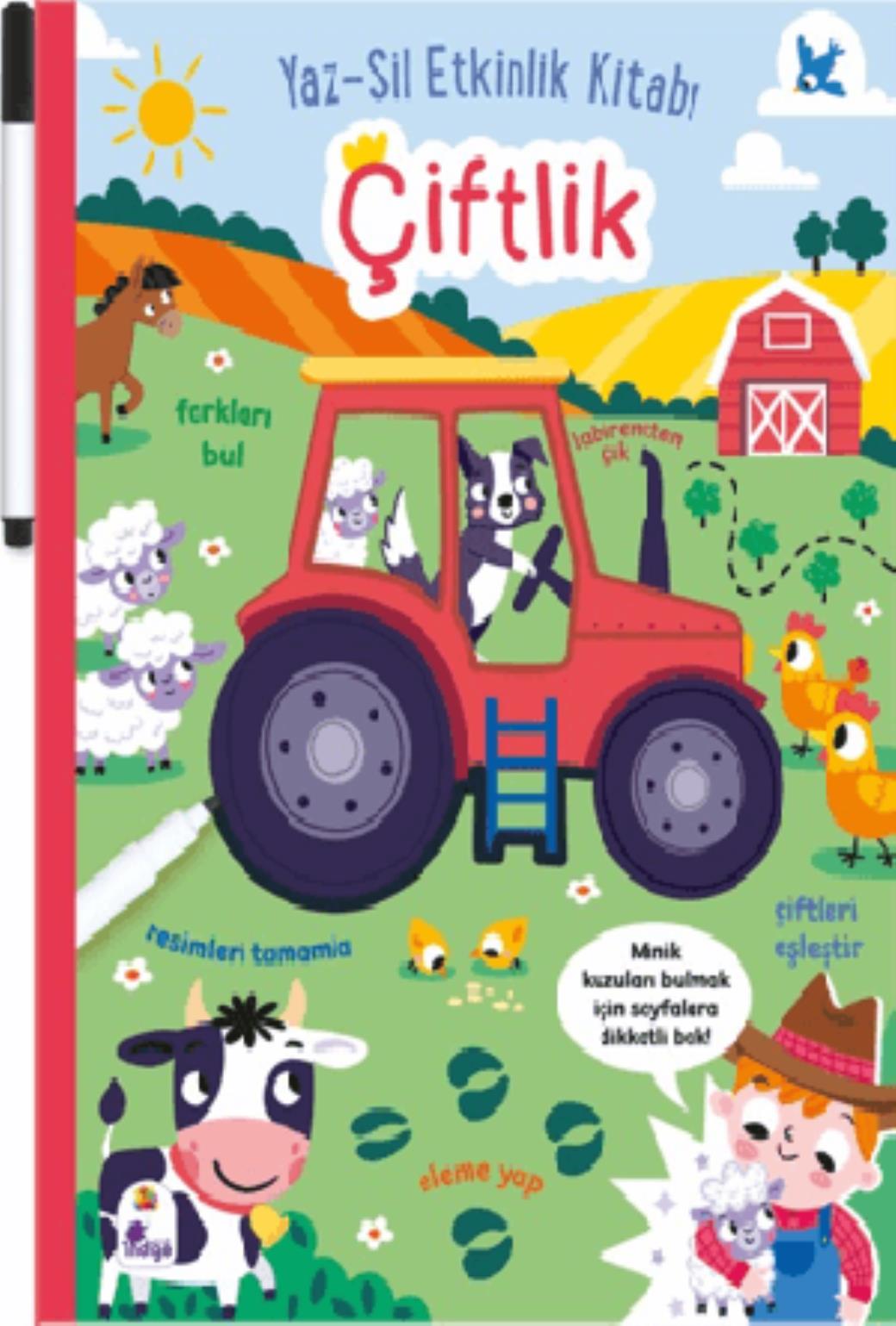 Yaz Sil Etkinlik Kitabı Çiftlik (Ciltli Kalemli)