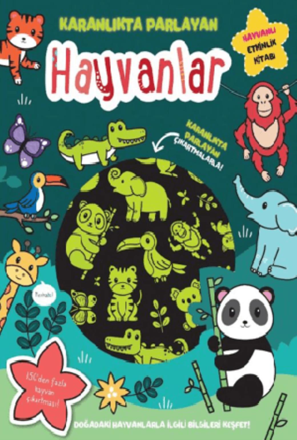 Karanlıkta Parlayan Kitaplar Hayvanlar (Parlayan Çıkartmalar)
