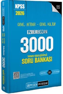 Pegem 2026 KPSS GYGK Ezberbozan 3000 Tamamı Video Çözümlü Soru Bankası