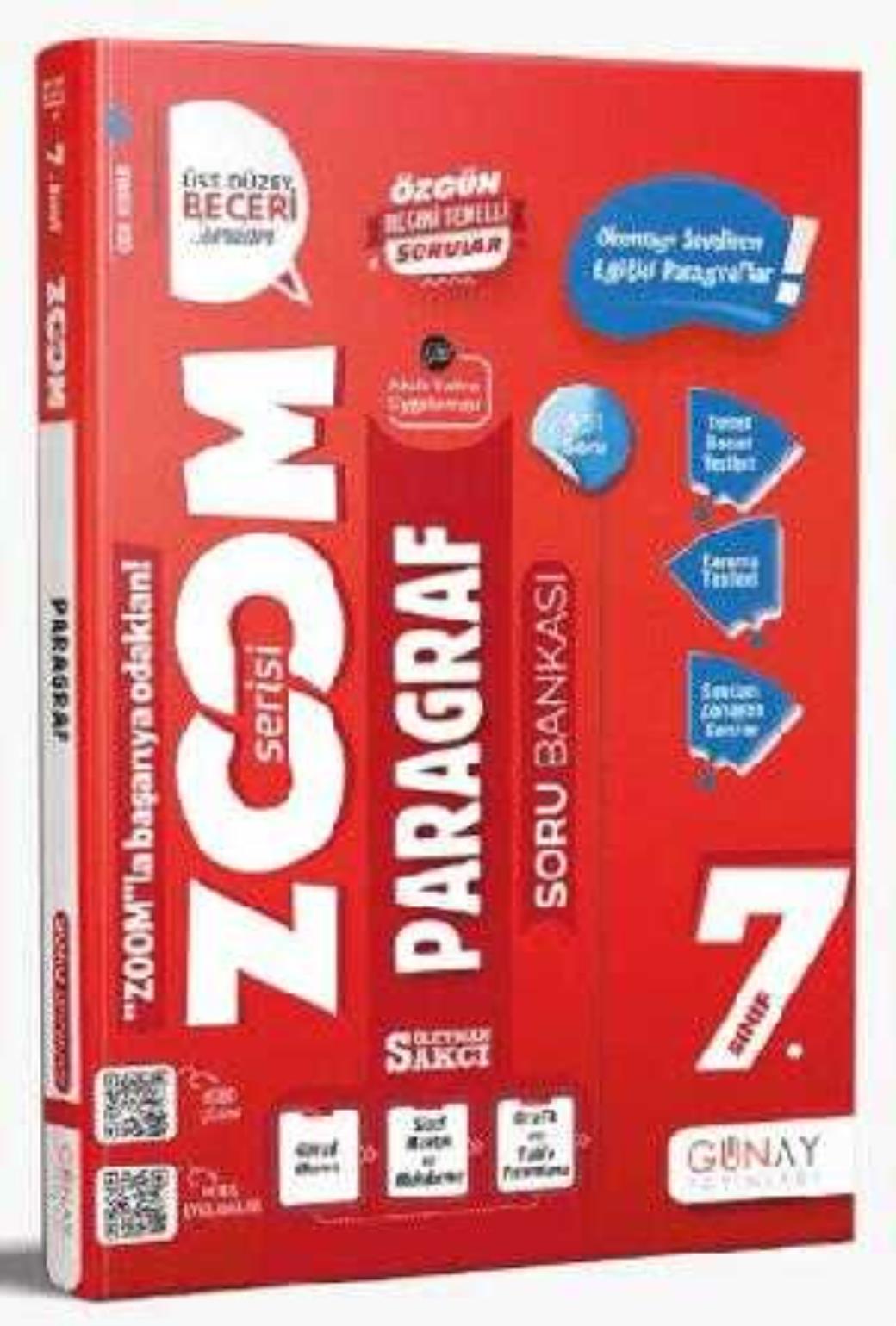 Günay 7. Sınıf Zoom Serisi Paragraf Soru Bankası