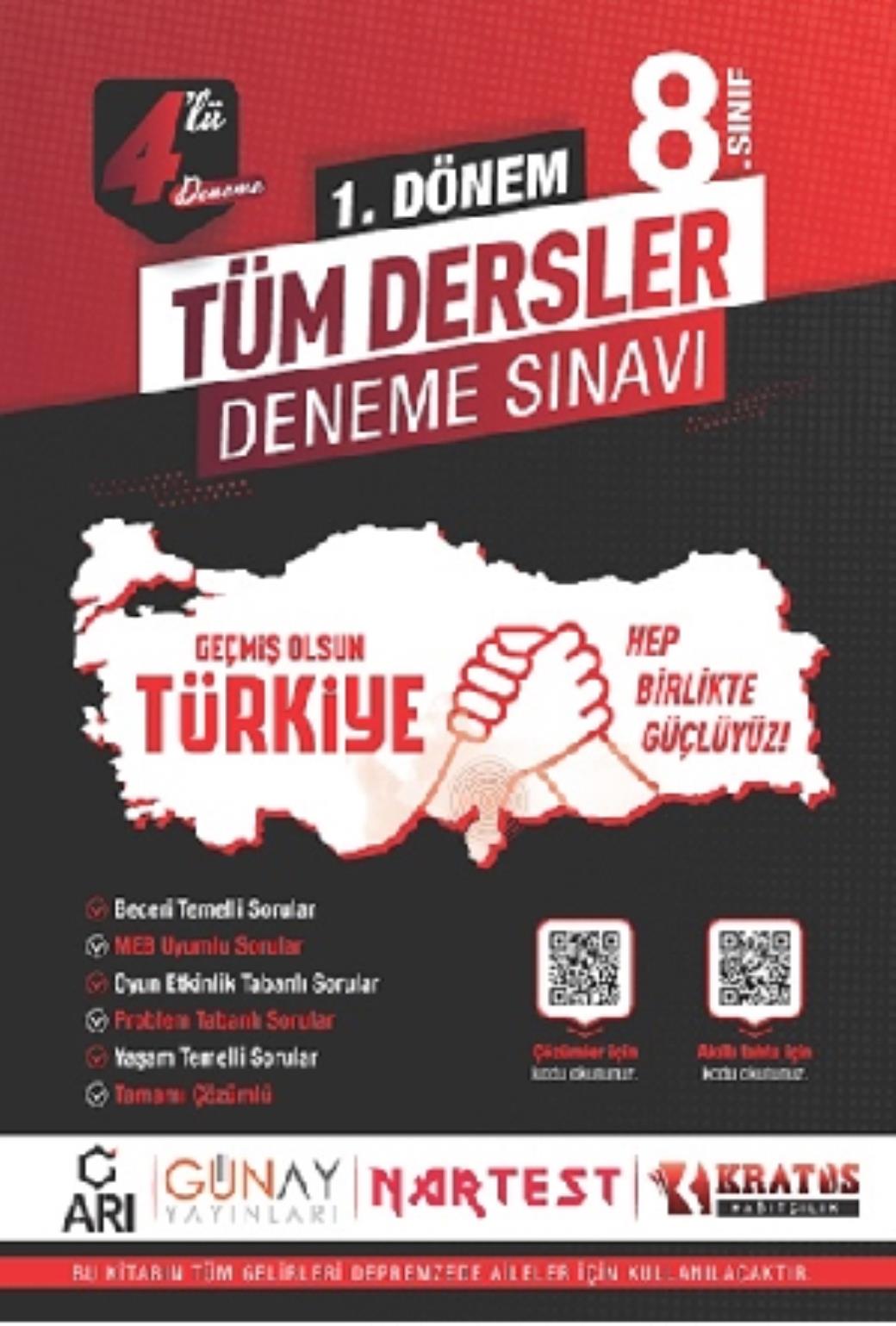 Nartest 8. Sınıf 1. Dönem 4Lü Tüm Dersler Kamp Denemesi