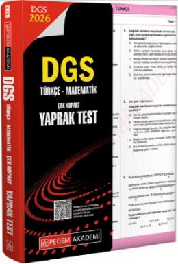 Pegem 2026 DGS Türkçe Matematik Çek Kopart Yaprak