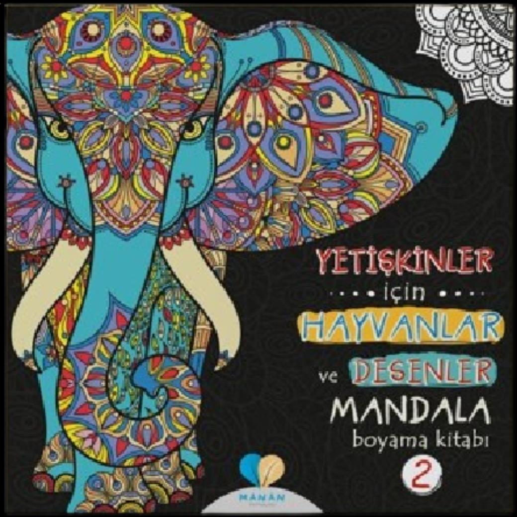 Yetişkinler İçin Hayvanlar ve Desenler Mandala Kitabı 2