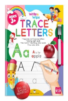 Trace Letters Write and Wipe Activity Book  – İngi·lizce Alfabe Yaz-Sil Aktivite Kitabı + Kalem Hedi