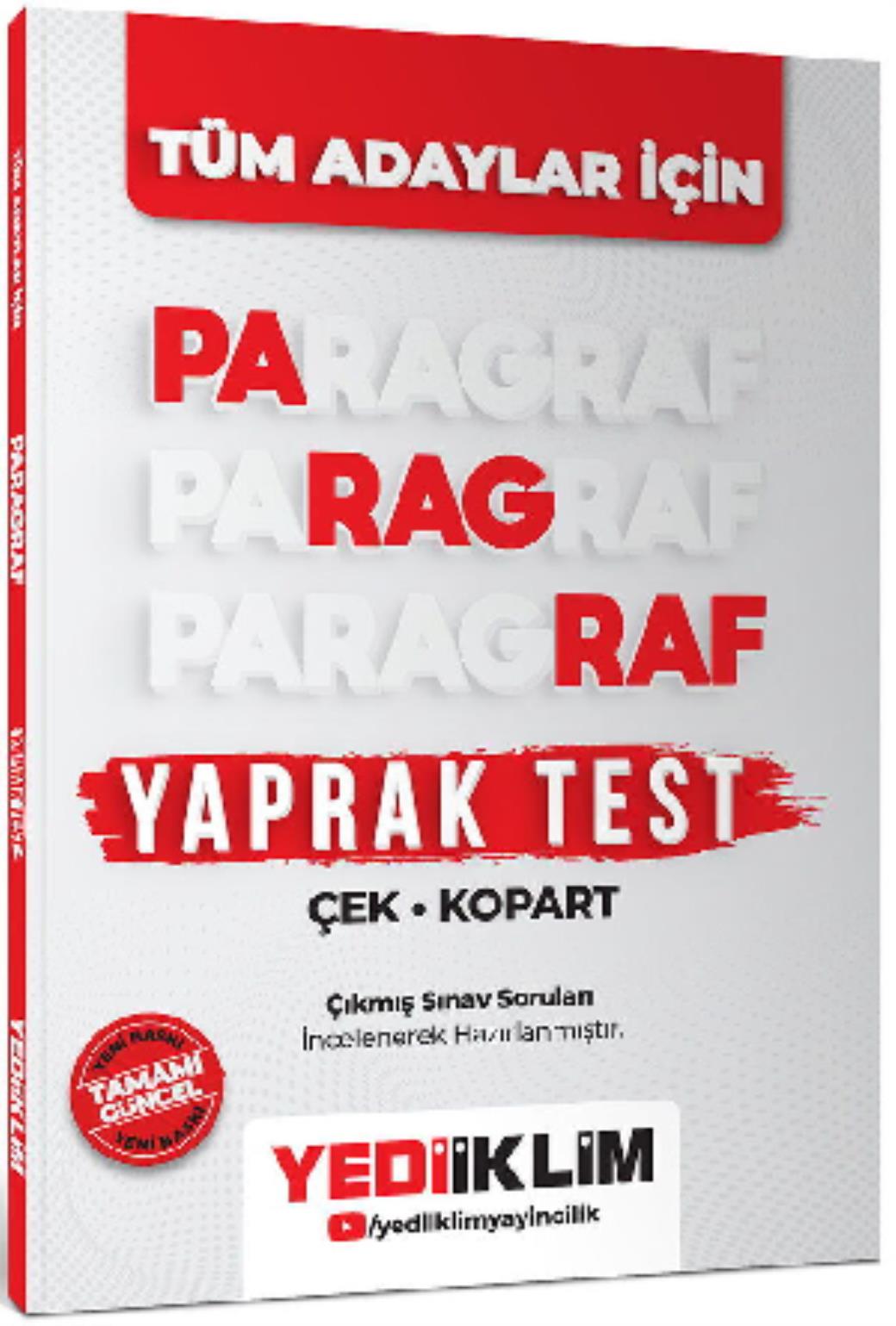 Yediiklim Tüm Adaylar İçin Paragraf Çek Kopart Yaprak Test