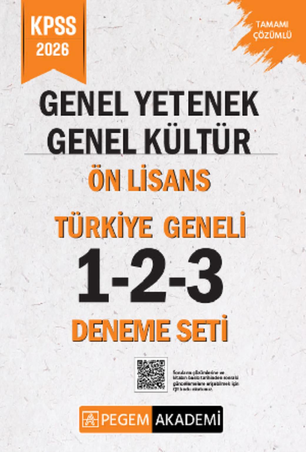 Pegem 2026 KPSS Genel Yetenek Genel Kültür Lise Ön Lisans Tamamı Çözümlü Türkiye Geneli 1 2 3 (3lü D