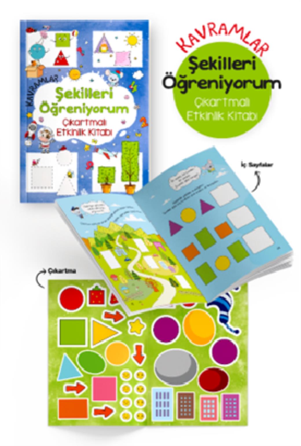 Şekilleri Öğreniyorum Çıkartmalı Etkinlik Kitabı 3 Yaş