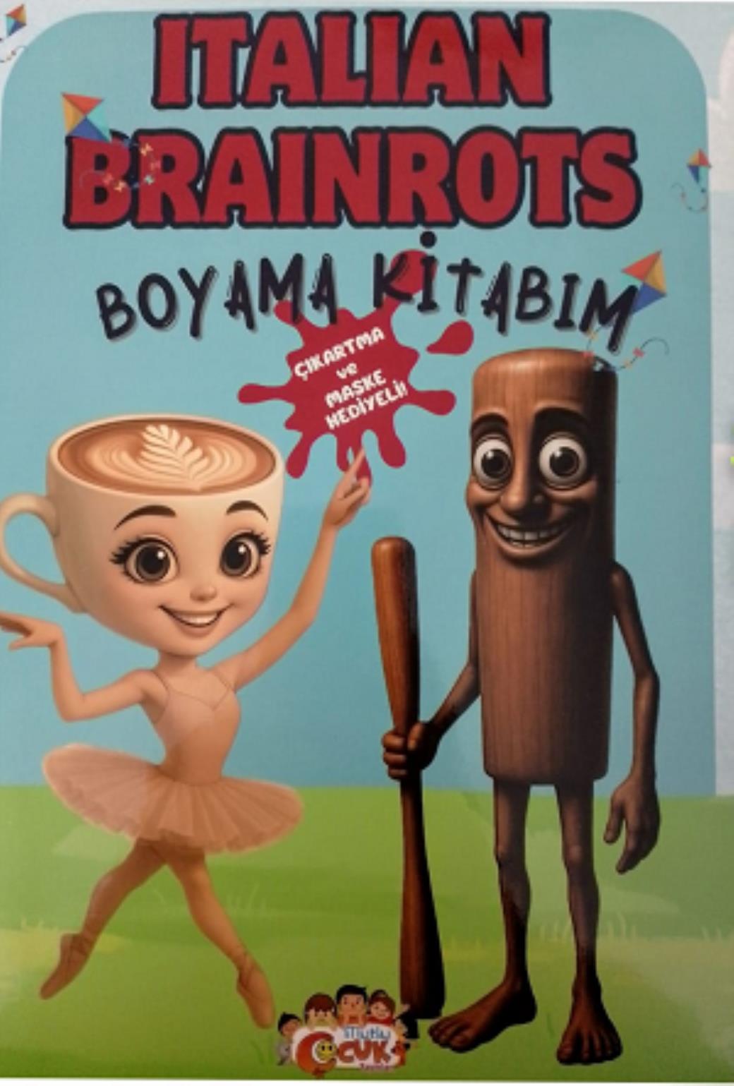 İtalian Brainrots Boyama Kitabım (Çıkartma ve Maske Hediyeli)
